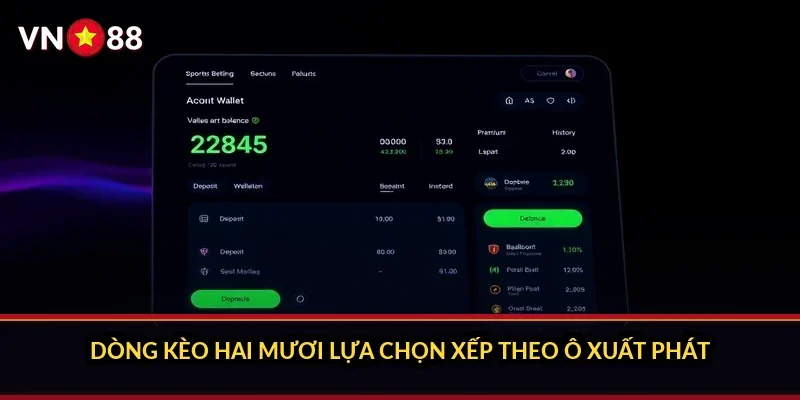 Dòng kèo hai mươi lựa chọn xếp theo ô xuất phát